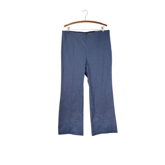 Talbots Portland Trouser Pants NWT Faux Denim Blue Flare Side Zip Size 16P - Picture 1 of 9